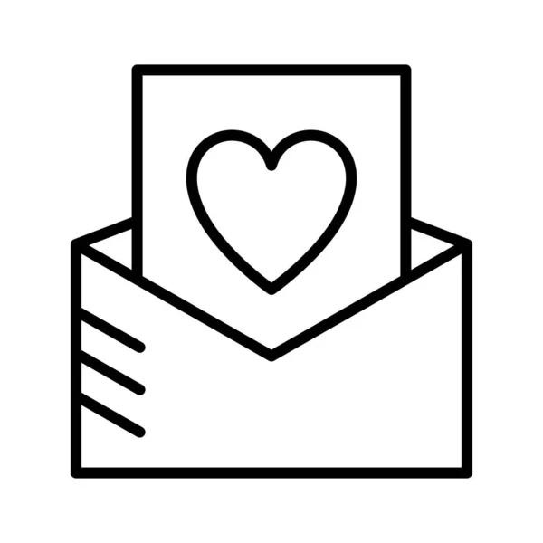 Obálka Symbolem Srdce Milostné Přání Pozvání Milostný Dopis Šťastný Valentýn — Stockový vektor