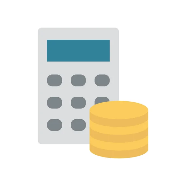 Монети Калькулятором Концепція Управління Бюджетом Векторні Ілюстрації Ізольовані Білому Тлі — стоковий вектор