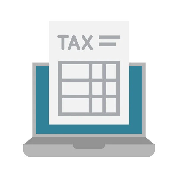 Icône Paiement Impôt Ligne Comptabilité Comptabilité Formulaire Impôt Sur Écran — Image vectorielle