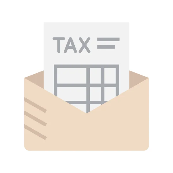 带有税单的邮件信封图标 概念报税单及报税表的计算 矢量说明 — 图库矢量图片