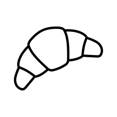 Kruvasan pastane yemek ikonu. Düz stil. Vektör illüstrasyonu