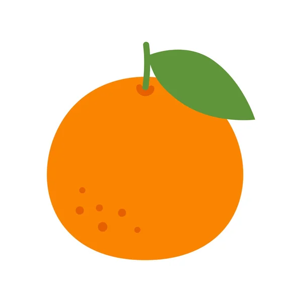 Fruit Orange Feuilles Vertes Tangerine Agrumes — Image vectorielle