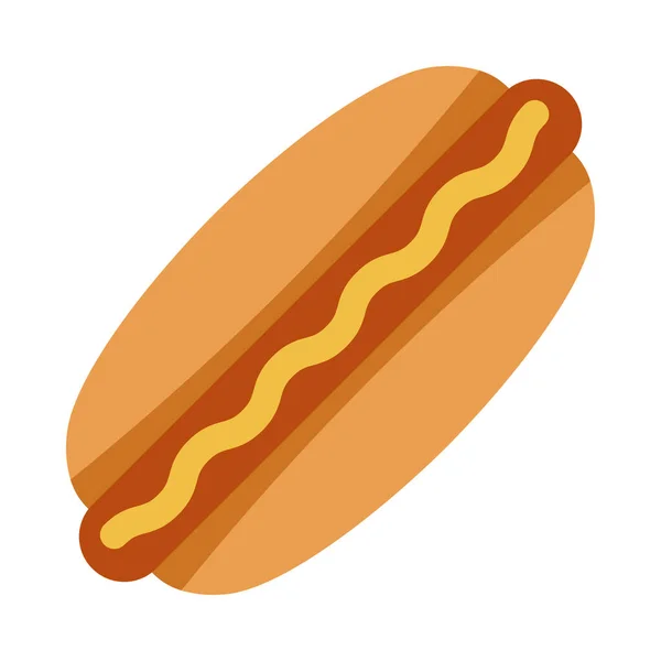 Hot Dog Moutarde Restauration Rapide Repas Emporter Illustration Vectorielle Isolée — Image vectorielle