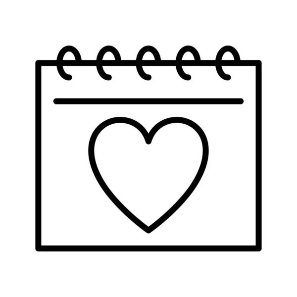 Alla Hjärtans Dag Kalender Ikon Semester Alla Hjärtans Dag Tecken — Stock vektor