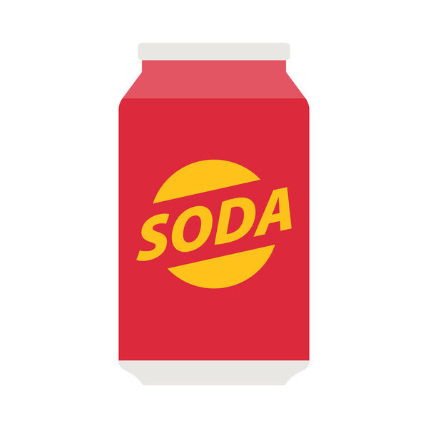 Soda in aluminum can. Carbonated non-alcoholic water. Soft drink in can isolated on white background.