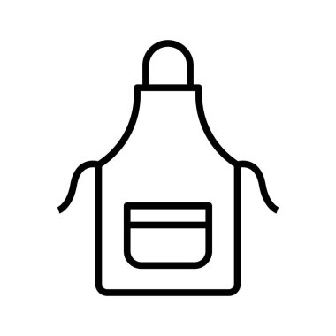 Mutfak koruyucu önlüğü. Piktogram beyaz arka planda izole edildi. Vektör illüstrasyonu