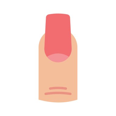 Manikür ikonu. Tırnak cilası. Beyaz arka planda izole edilmiş uzun tırnaklar. Vektör illüstrasyonu