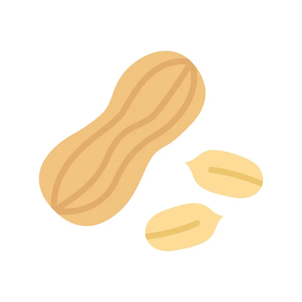 Peanut Icon Peanuts Shell Kernel Vector Illustration Isolated White Background —  Vetores de Stock