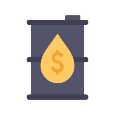 Barrel of oil price icon. Barrel tank with drop of oil. Vector illustration.
