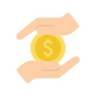 Save money icon. Money in hand. Income, budget, payment Vector illustration