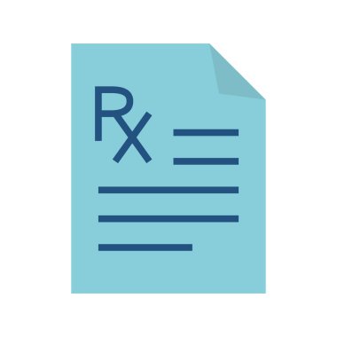 Prescription icon. Medical prescription Rx. Vector illustration isolated on white background.