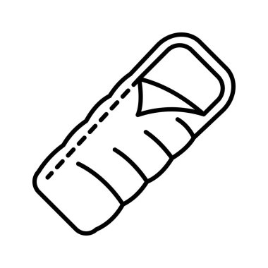 Sleeping bag icon. Pictogram isolated on white background. Vector illustration.