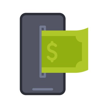 Mobile wallet icon. Internet banking concept. Wireless money transfer. Mobile Payment. Vector Illustration.