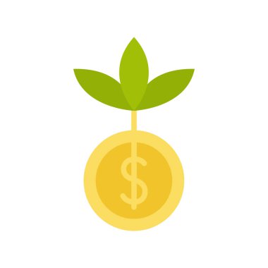Money growth icon. Financial or investment growth, increase earning profit and capital gain. Passive income. Vector