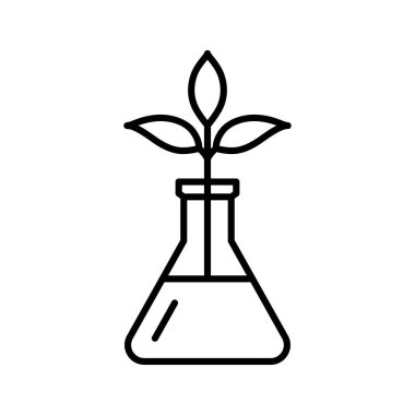 Sprout in lab flasks icon. Genetically modified sprout in flask. Vector illustration.