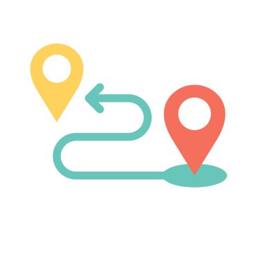 Distance, location or destination. Gps and location. Vector illustration isolated on white background.