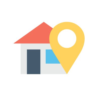Home location pin icon. Location or destination. Vector illustration isolated on white background.