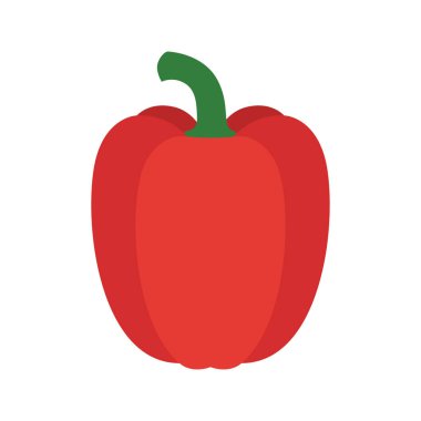 Red paprika pepper icon. Bell pepper. Vegetable from the garden. Vector illustration