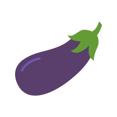 Fresh eggplant vegetable. Healthy food. Vector illustration isolated on white background.