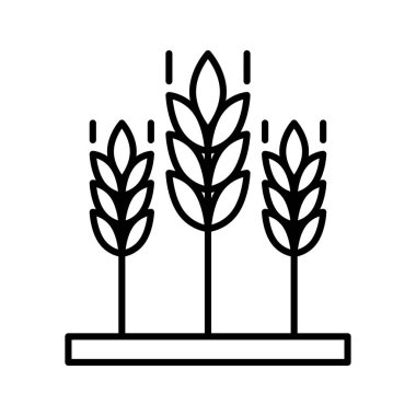 Wheat spikelets icon. Pictogram isolated on white background. Vector illustration.