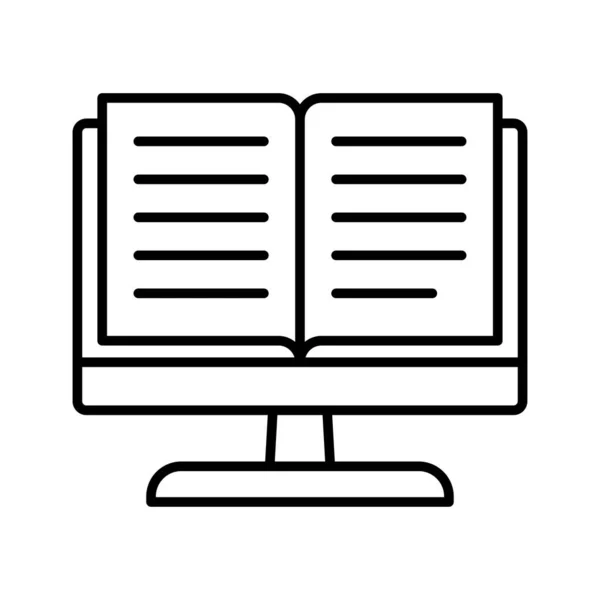 Digitální Ikona Booku Symbol Knihovny Online Knih Čtečka Elektronických Knih — Stockový vektor