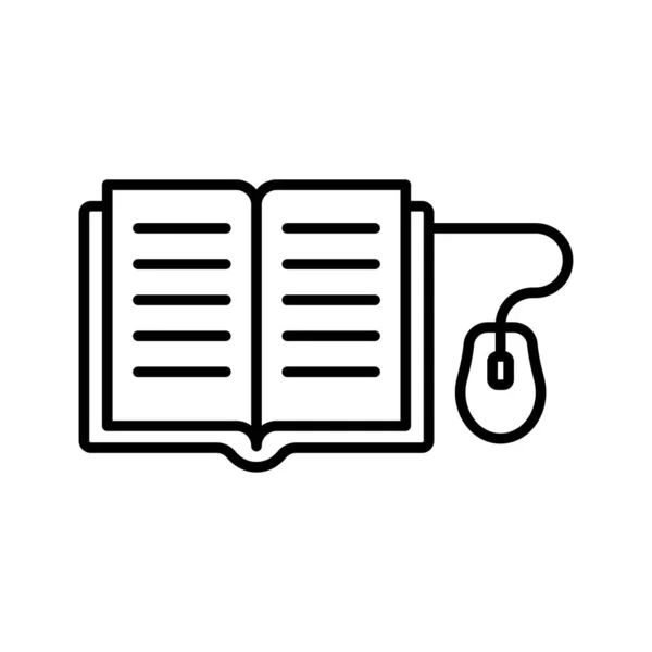 Online Library Icon Digital Course Learning Distant Education Concept Pictogram — ストックベクタ