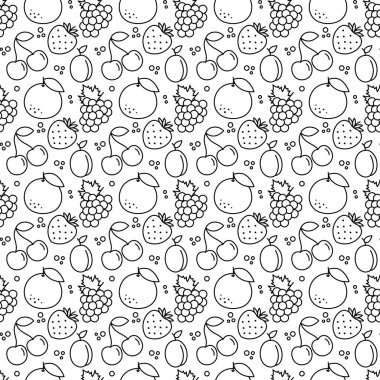 Meyveler pürüzsüz. Meyve ve böğürtlen. Vektör illüstrasyonu.