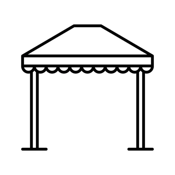 Icône Tente Jardin Kiosque Tente Pop Vendre Tente Pliante Auvent — Image vectorielle