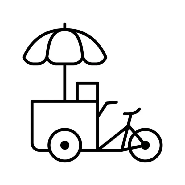 Kahve Arabası Bisikleti Içki Satmak Için Fast Food Tramvay Bisikleti — Stok Vektör