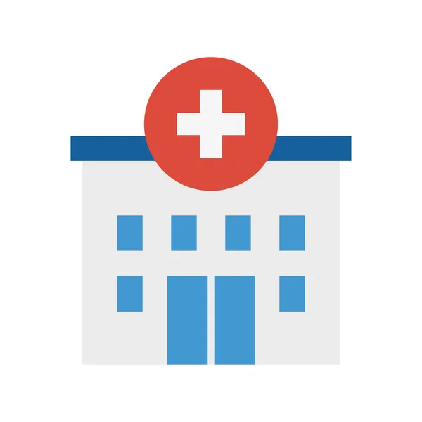 Edifício Hospital Ícone Médico Serviço Emergência Hospitalar Ilustração Vetorial —  Vetores de Stock