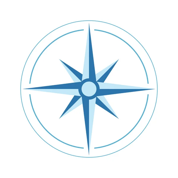 Kompasssymbol Windrosenzeichen Flache Vektorabbildung Des Kompasssymbols Isoliert Auf Weißem Hintergrund — Stockvektor