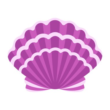 Beyaz arka planda izole edilmiş deniz kabuğu yumuşakça su altı yaşam resmi, çizgi film sevimli kabuk vektör çizimi