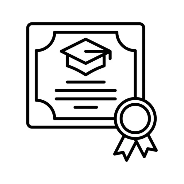 卒業証明書のアイコン 白地に隔離されたディプロマ 職業教育 ベクターイラスト — ストックベクタ