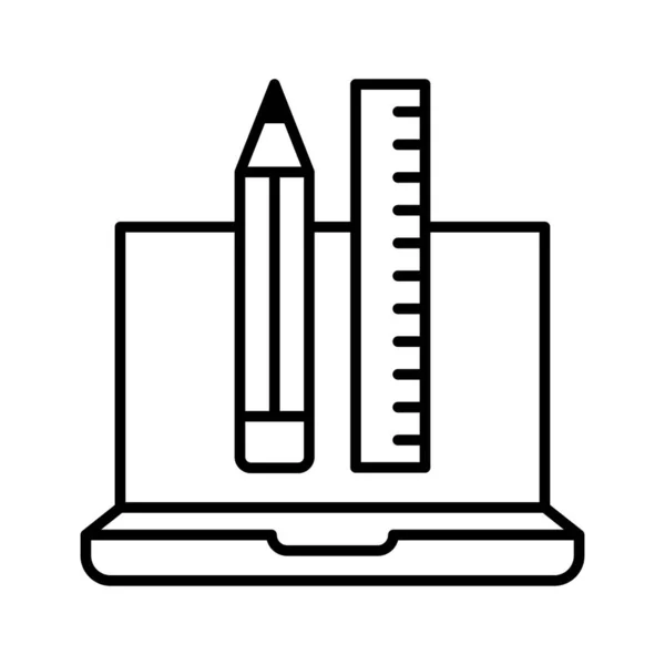 Ikona Grafických Nástrojů Notebook Tužka Pravítko Web Design Obrázek Vektoru — Stockový vektor