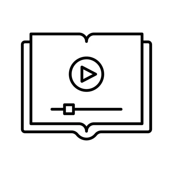Ikona Książki Audio Zagraj Zarezerwuj Koncepcja Uczenia Się Online Audio — Wektor stockowy