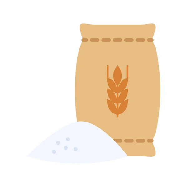 Значок Муки Мешок Пшеницы Сельское Хозяйство Пшеничные Уши Мешок Муки — стоковый вектор