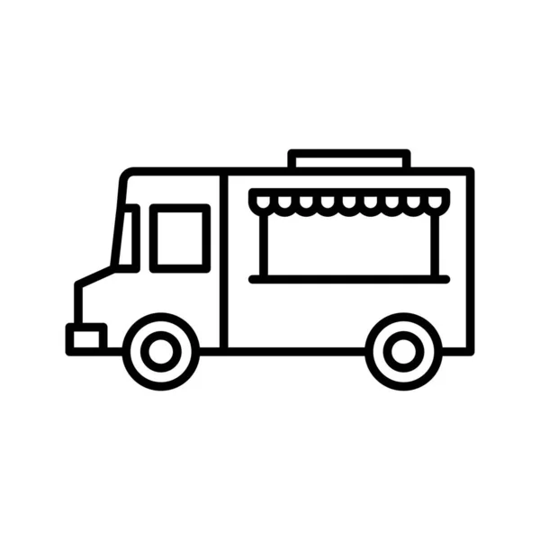 Street Food Truck Icon Trade Van Mobile Cafe Car Transport — Stock Vector