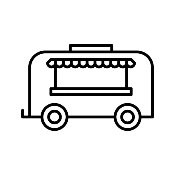 Food Truck Icon Street Coffee Food Truck Shop Wheel Market — Stock Vector