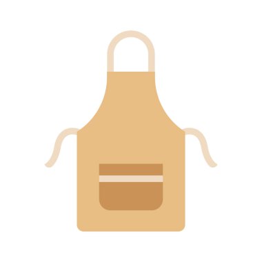 Mutfak önlüğü. Üniforma ya da ev hanımı aksesuarı, beyaz arka planda izole. Vektör illüstrasyonu.