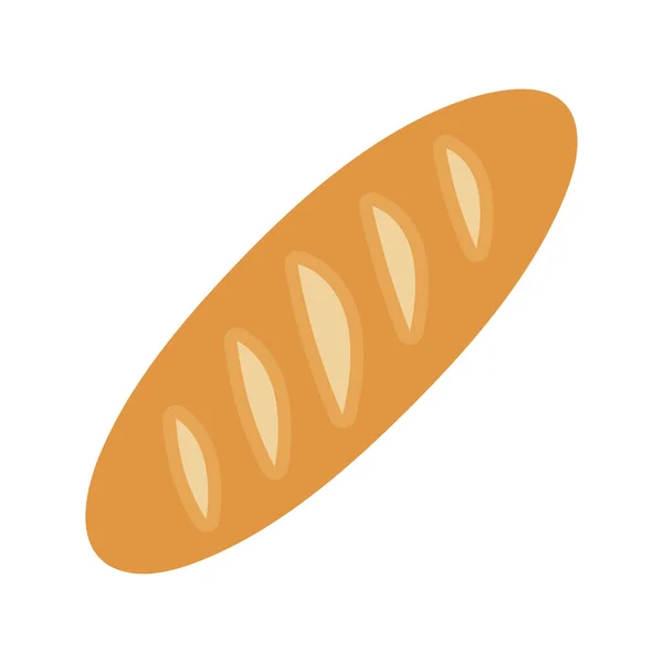 Brotlaib Baguette Brot Isoliert Auf Weißem Hintergrund Vektorillustration — Stockvektor