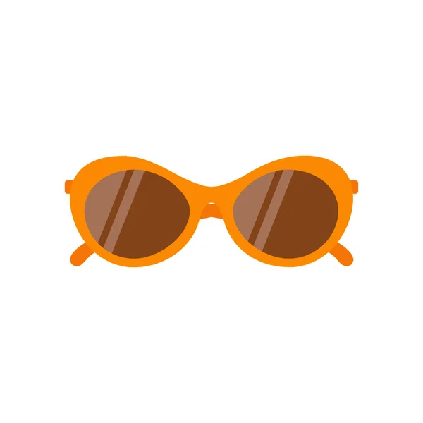 Flat Vector Illustration Cartoon Cute Sunglasses Isolated White Background Orange — Stock Vector