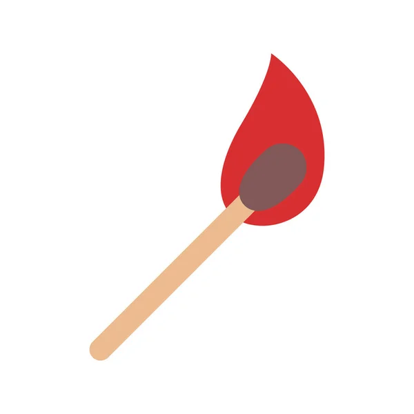 Icône Match Brûlant Correspondre Flamme Isolée Sur Fond Blanc Illustration — Image vectorielle