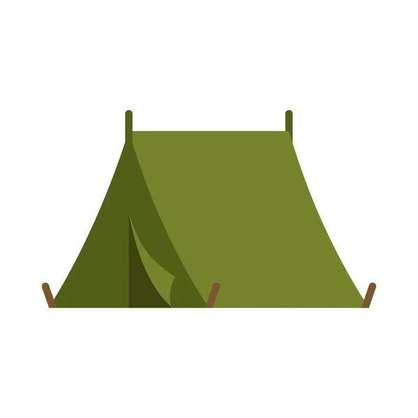 Turisttältsikon Tarpaulin Tält Läger Camping Och Vandring Utomhus Vektorillustration — Stock vektor