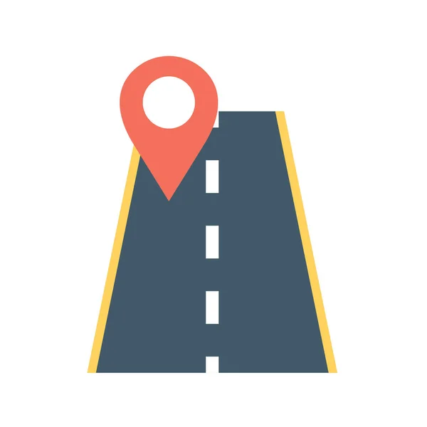 Travel Destination Concept Highway Roadmap Pin Car Road Direction Gps — Stock Vector