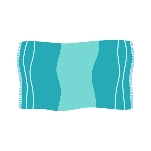 Vector Illustration Beach Towel Blanket Striped Print Fringe Summer Vacation — Stock Vector