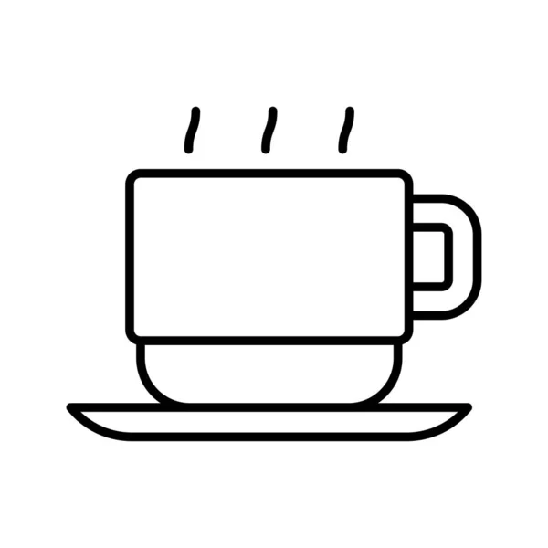 Warme Koffiekop Icoon Kopkoffie Met Stoom Geïsoleerd Witte Achtergrond Vectorillustratie — Stockvector