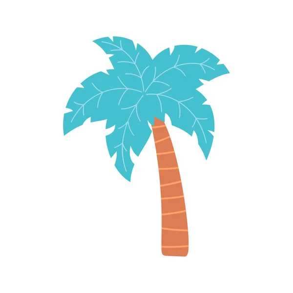 Desenho Animado Palmeira Plana Vetor Ilustração Árvore Tropical Verde Isolado — Vetor de Stock