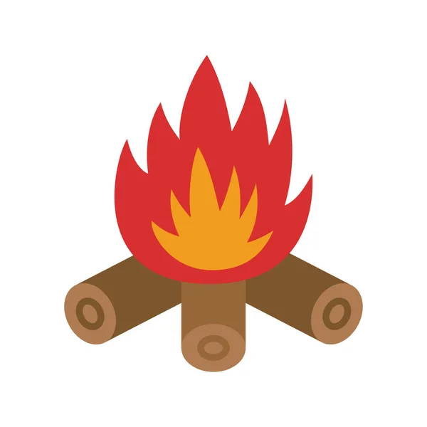 Yanan Şenlik Ateşi Ikonu Odunla Yanan Ateş Ateş Odunu Şenlik — Stok Vektör