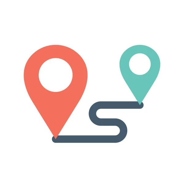 Distance Icon Location Road Route Icon Gps Navigator Vector Illustration — Stock Vector