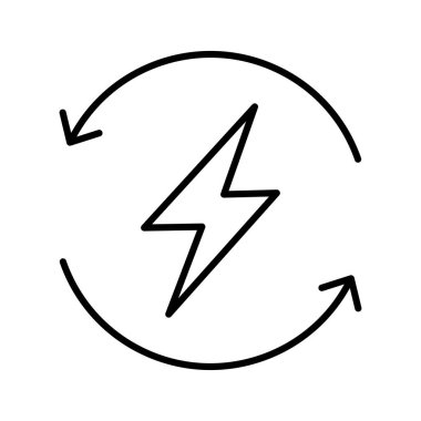 Yenilenebilir enerji ikonu. Beyaz arka planda izole edilmiş güneş enerjisi sembolü. Vektör illüstrasyonu